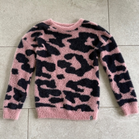 Deux par Deux Pink and Black Fuzzy Sweater - Picture 7 of 10